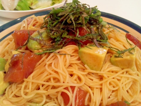 ☆★☆漬けマグロとアボカドの冷製パスタ☆★☆